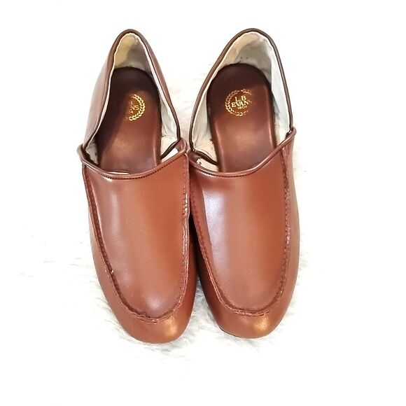 LP Evans Mens Size 10.5 Slippers Brown Leather Slip On - Picture 2 of 7